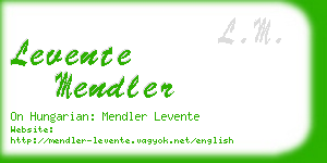 levente mendler business card